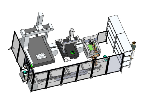 Automatic inspection line for mechanical parts